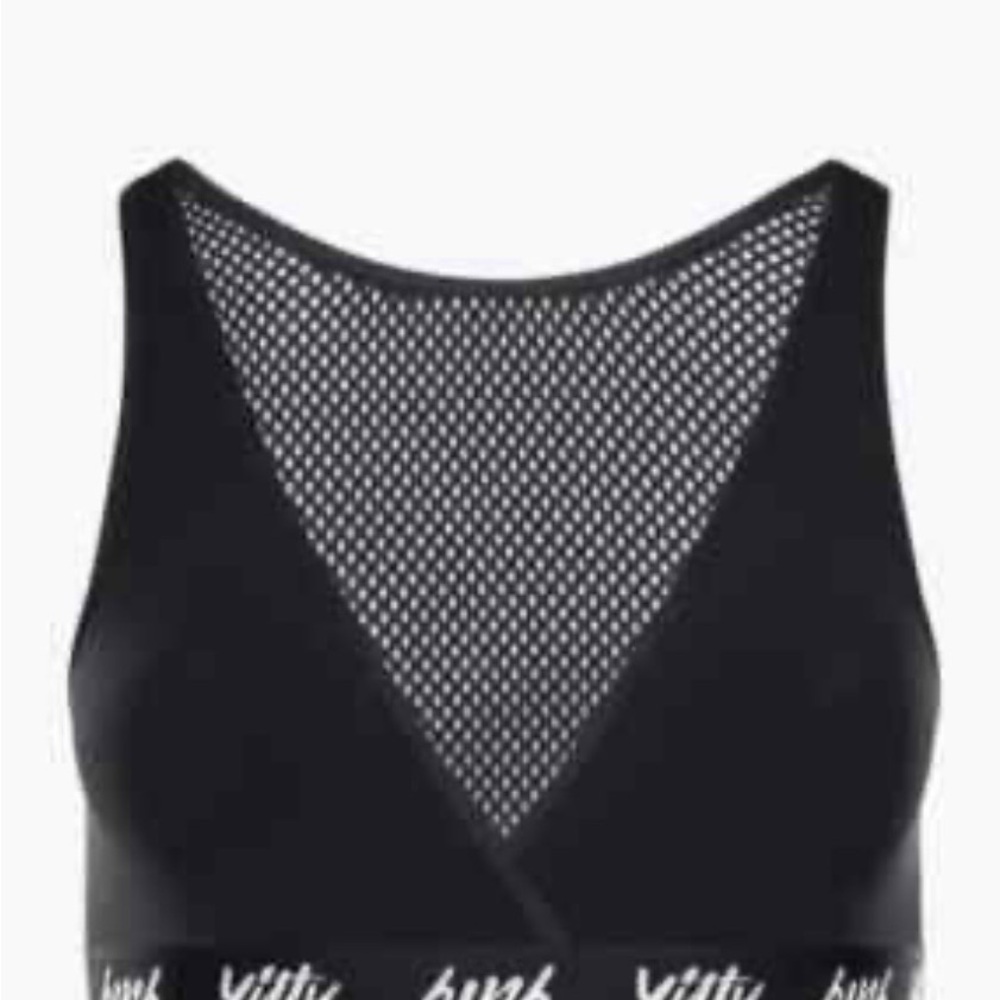 Major Label Smoothing Cross-Front Mesh Bralette